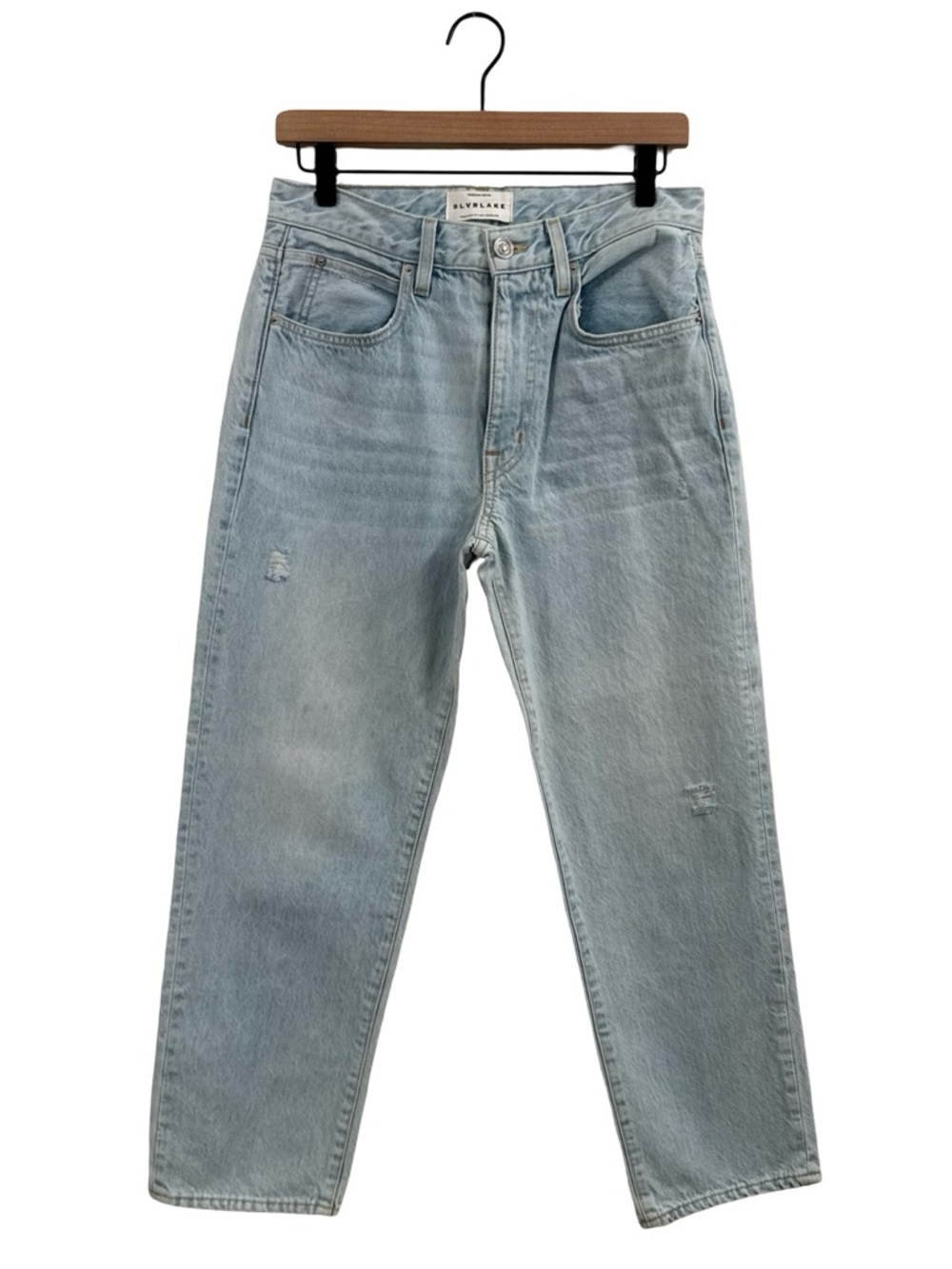 SLVRLAKE “Sophie Crop” Women Straight Leg Jeans — Light Blue Wash
